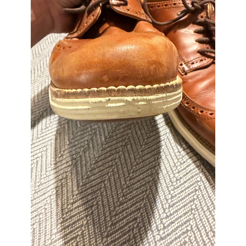 Cole‎ Haan Grand.OS Mens 11.5 M British Tan Leather Wingtip Oxfords C22793 - Picture 4 of 8